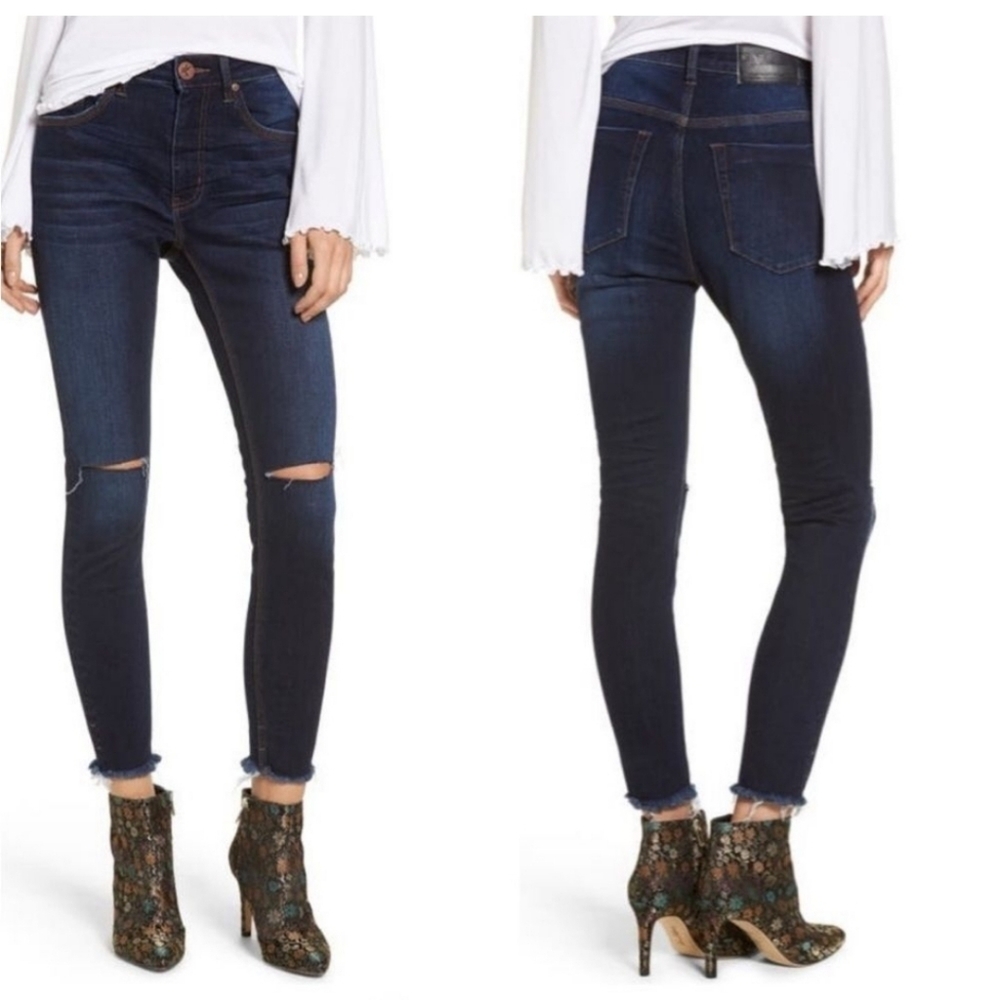 ONE X ONE TEASPOON High Waist Freebird II Stretch Fitted Leg Jeans Size 25